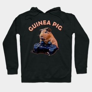 Fluff and Fold Guinea Pig Playing Game Tee for Rodent Aficionados Hoodie